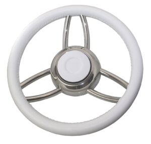 RIVIERA Steering Wheel VS13 Stainless Steel/PU 350mm White