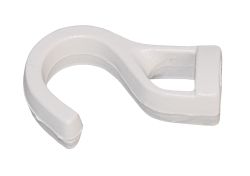 Plastic rope hooks for 8mm rope, white, 100 pieces. 1 Plastic rope hooks for 8mm rope, white, 100 pieces.