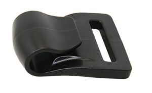 Plastic webbing clip for 25mm webbing, black, 10 pieces.
