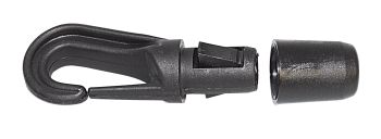 Plug-in plastic rope carabiner for 8mm rope, black, 100 pieces. 1 Plug-in plastic rope carabiner for 8mm rope, black, 100 pieces.