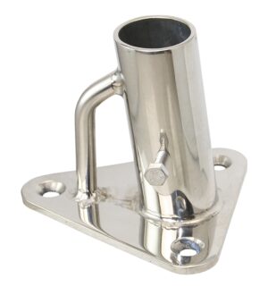 Railing foot screwed through A4 for pipe 25m, 6°