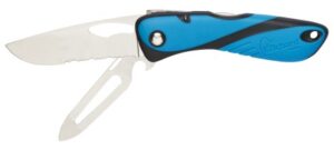 WICHARD Offshore knife, serrated with shackle lock, 80mm blade, blue