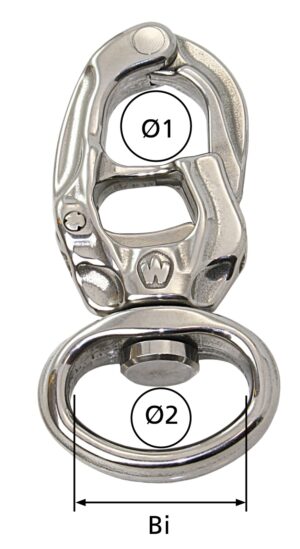 WICHARD Snap Shackle Trigger with Swivel Eye Wide C3 83mm SB-Pack