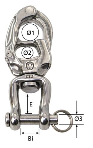 WICHARD Snap Shackle Trigger with Swivel Shackle C3 105mm, Pin 7mm SB-Pack