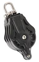 WICHARD Triple Block, sliding, 55mm, rope 12mm, swivel shackle, U-bolt
