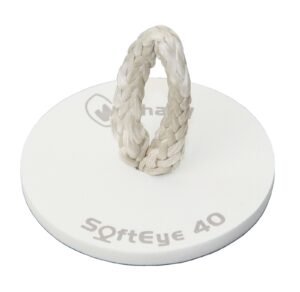 WICHARD SoftEye eye plate for gluing, GRP/Dyneema 40mm, rope 3mm, black