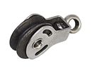 SEA SURE single block, sliding, 20mm, rope 4mm, carbon pulley/swivel eye