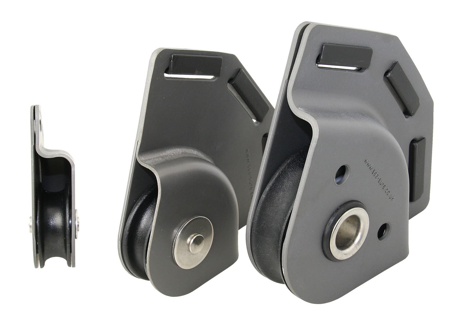 SEA SURE reefing block, asymmetrical, sliding, aluminum, 50mm, rope 10mm 1 SEA SURE reefing block, asymmetrical, sliding, aluminum, 50mm, rope 10mm