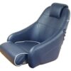 Comfort helm seat/boat chair with flip-up function, white with blue piping 3 tc1021