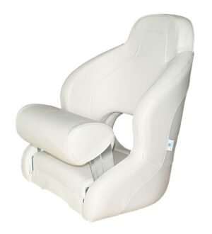 Steering seat/boat chair Sport PVC with flip-up function, white