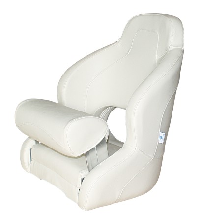Steering seat/boat chair Sport PVC with flip-up function, white 1 Steering seat/boat chair Sport PVC with flip-up function, white