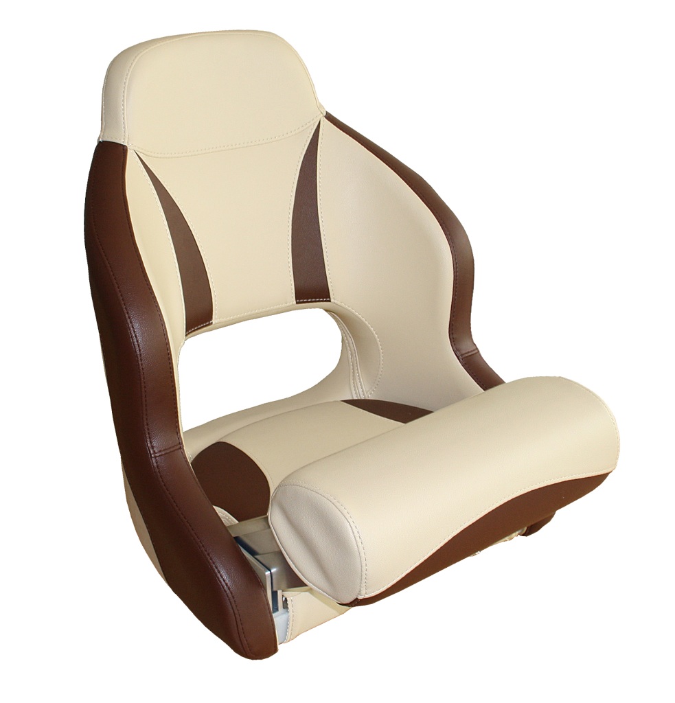Steering seat/boat chair Sport PVC with flip-up function, beige/brown 1 Steering seat/boat chair Sport PVC with flip-up function, beige/brown