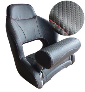 Steering seat/boat chair Sport PVC with flip-up function, blue/white