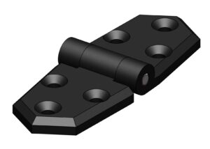 TRUDESIGN hinge, symmetrical nylon/GRP 96x35mm black 2 pieces. SB pack