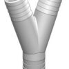 TRUDESIGN Hose Connector Y-Piece Nylon/GRP 2x25/25mm White SB-Pack 3 td90617