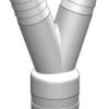 TRUDESIGN Hose Connector Y-Piece Nylon/GRP 2x38/38mm White SB-Pack