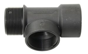 TRUDESIGN T-piece with internal/external thread, nylon/GRP, 1½", black, SB-Pack