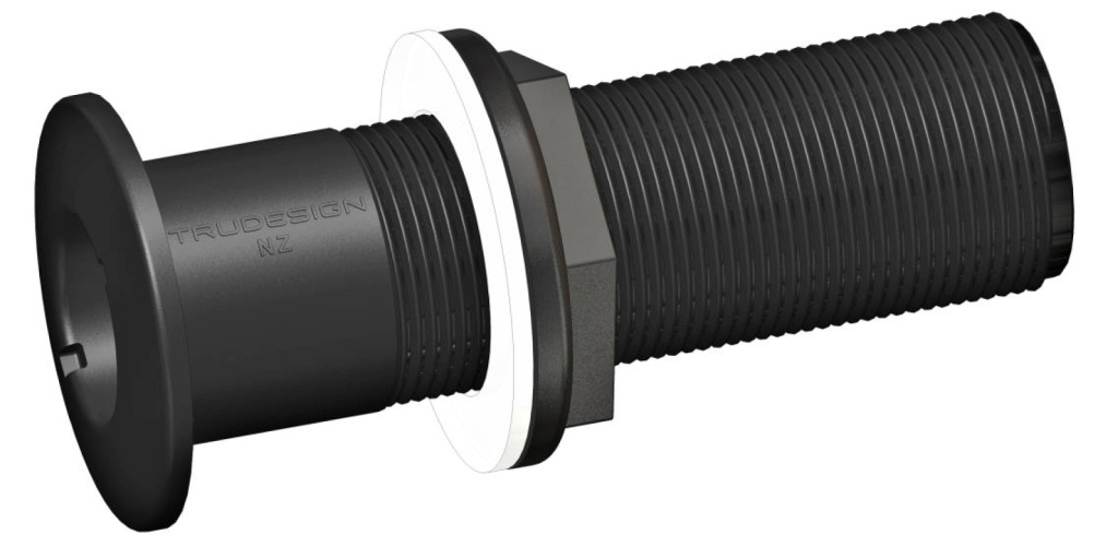 TRUDESIGN through-hull fitting with mushroom head, nylon, 3" black 1 TRUDESIGN through-hull fitting with mushroom head, nylon, 3" black