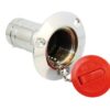 Tank filler neck ISO 4567 MsCr/POM for 38mm hose, petrol red