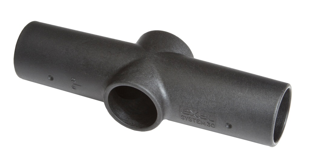 TRAFLEX cross connector, continuous system 30 plastic for 30mm pipe 1 TRAFLEX cross connector, continuous system 30 plastic for 30mm pipe