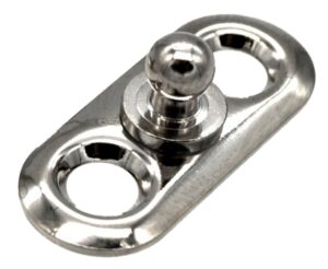 LOXX oval base plate, long, brass/nickel steel, for screwing, 4 pcs. SB pack