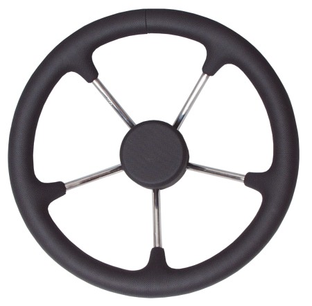 V-70 steering wheel 5 spokes 350mm stainless steel/PU 1 V-70 steering wheel 5 spokes 350mm stainless steel/PU