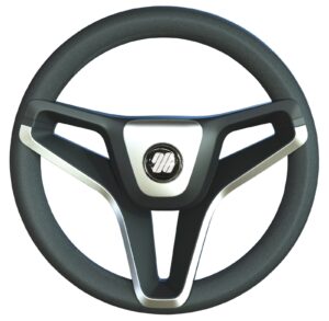 ULTRAFLEX Portofino steering wheel, soft plastic, 350mm, black/chrome