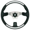 ULTRAFLEX Santorini steering wheel, aluminum/PU, 350mm, black/silver 3 uf65995w