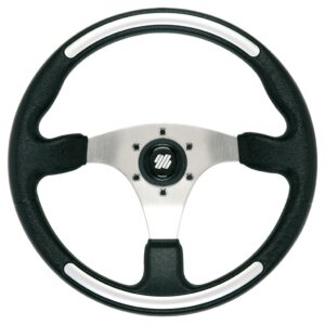 ULTRAFLEX Santorini steering wheel, aluminum/PU, 350mm, black/silver