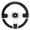 ULTRAFLEX Steering Wheel Mykonos Alu/PU 320mm black/silver chrome 2 uf68365b