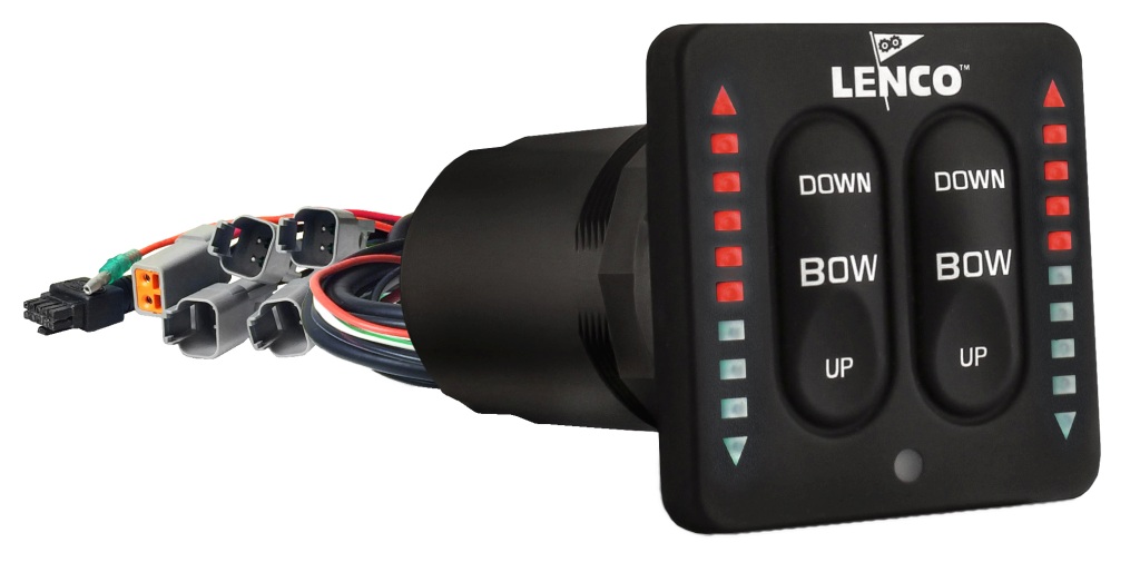 LENCO LED flush-mount switch dual 12/24V with integrated control box 1 LENCO LED flush-mount switch dual 12/24V with integrated control box
