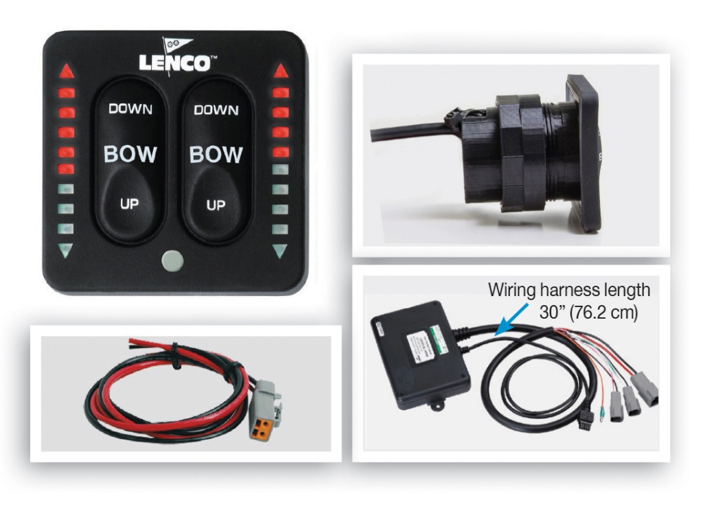 LENCO LED flush-mount switch single 12/24V with external control box 1 LENCO LED flush-mount switch single 12/24V with external control box