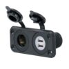 MARINCO Recessed Combination Socket with 2x USB-A 12/24V 2.1A Black
