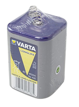 VARTA block battery 6V type 430, 4R25 for fish finders 1 VARTA block battery 6V type 430, 4R25 for fish finders