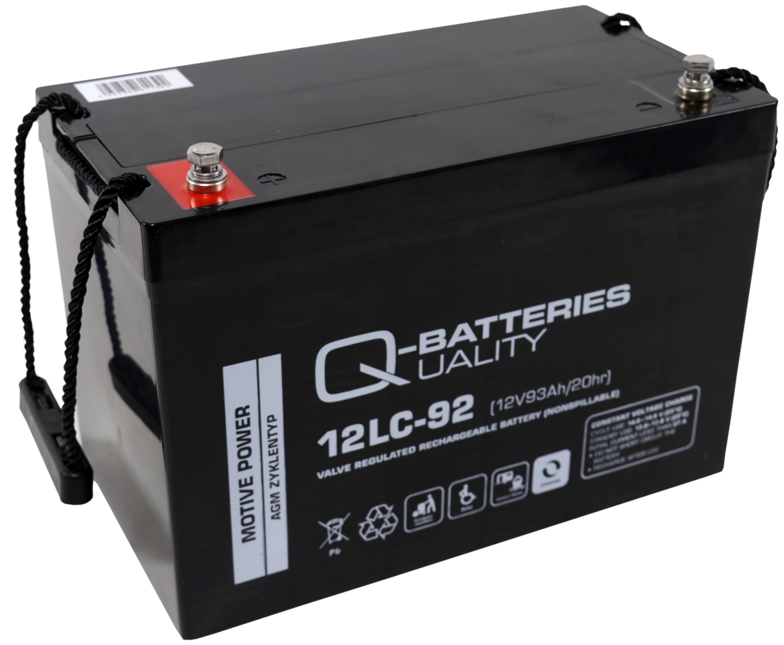 Q-BATTERIES Cycle Battery AGM 12LC-92 12V 93Ah 1 Q-BATTERIES Cycle Battery AGM 12LC-92 12V 93Ah