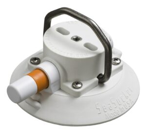 SEASUCKER vacuum suction cup with D-ring 110mm, flat shape, white
