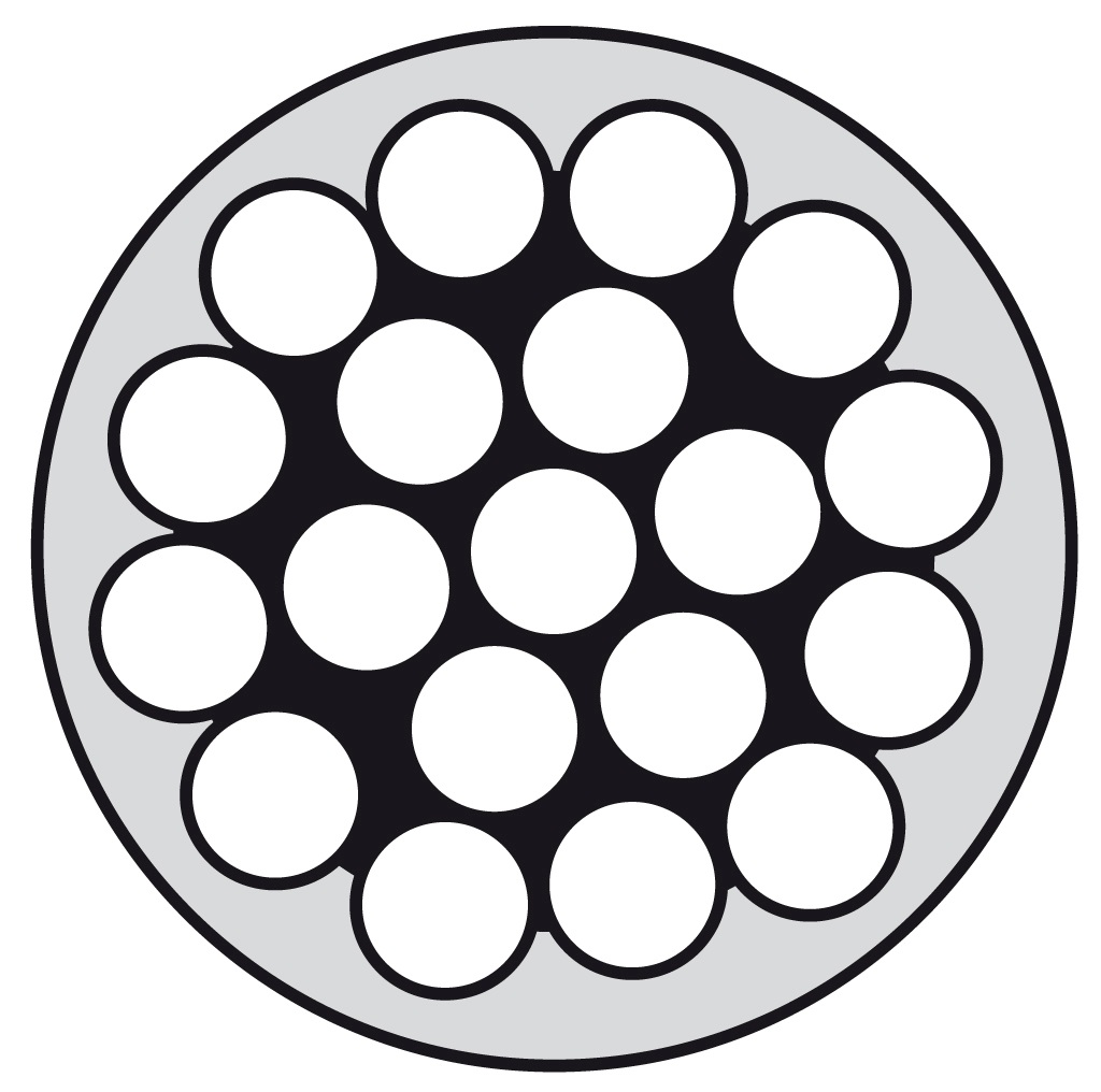 Wire rope 1x19 A4 4/6mm PVC white coated 125m 1 Wire rope 1x19 A4 4/6mm PVC white coated 125m