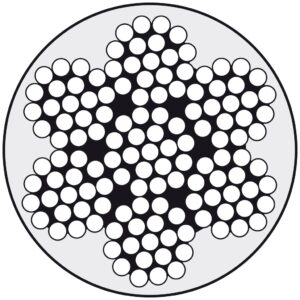 Wire rope 7x19 A4 4/5mm PVC clear coated 125m