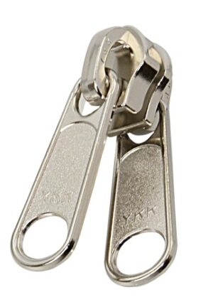YKK end piece for spiral zipper, size 10, metal/nickel silver, 10 pieces.