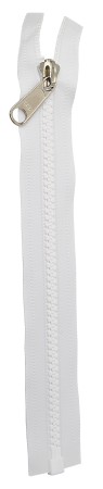YKK toothed zipper, size 10, with metal slider, white, 0.3m 1 YKK toothed zipper, size 10, with metal slider, white, 0.3m