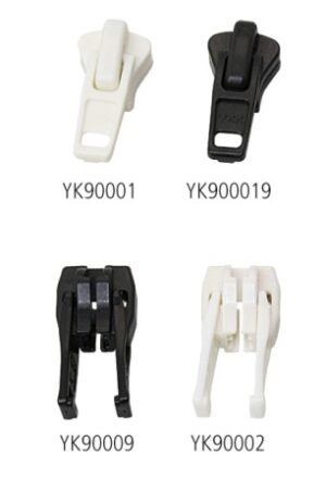 YKK double slider with autolock for toothed zippers. Size 10, POM white, 10 pieces.
