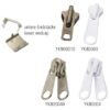 YKK double slider for toothed zipper, size 10, metal/painted silver, 10 pieces 3 yk900010 80003 800040 80004 3