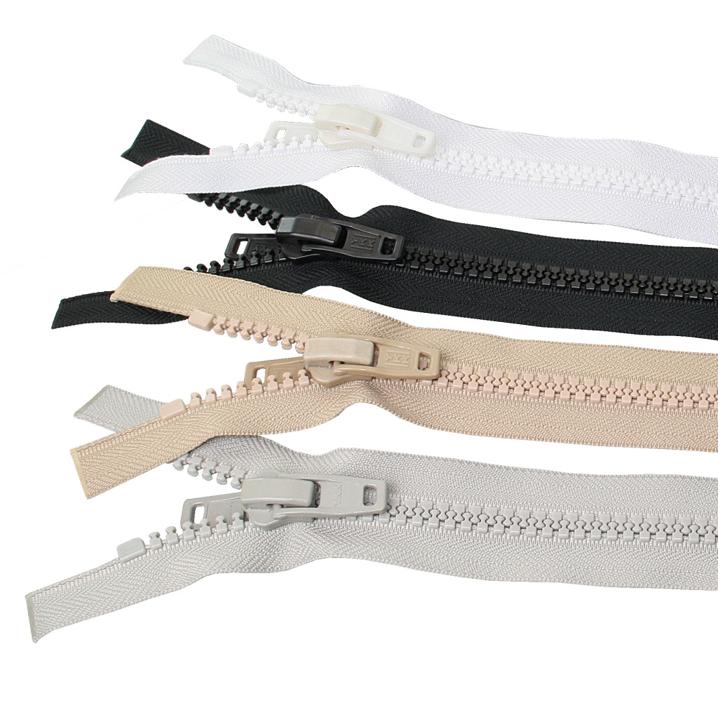 YKK toothed zipper, size 10, with POM double slider, 15m, white 1 YKK toothed zipper, size 10, with POM double slider, 15m, white