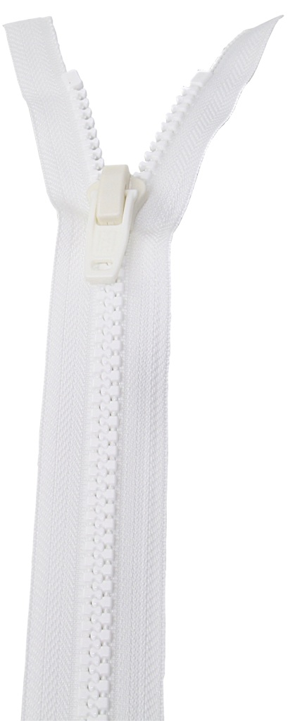YKK toothed zipper, size 10, with POM autolock slider, white, 6.3m 1 YKK toothed zipper, size 10, with POM autolock slider, white, 6.3m