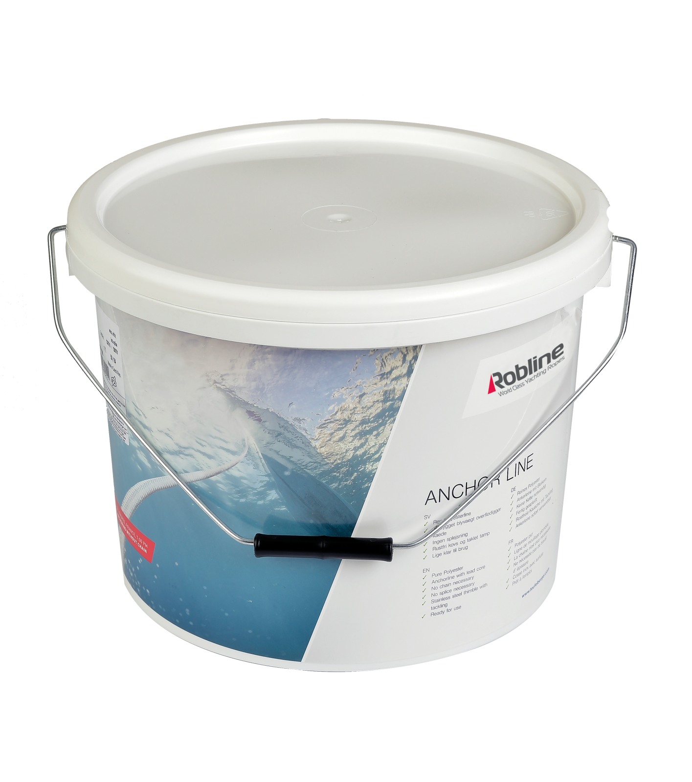 ROBLINE Bonifacio Winch, PES/Lead-PU, 12mm white, 50m bucket 1 ROBLINE Bonifacio Winch, PES/Lead-PU, 12mm white, 50m bucket