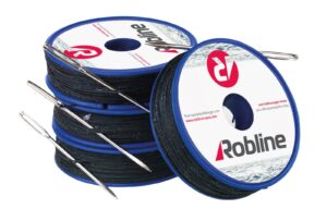 ROBLINE Waxed Rigging Twine and Needle, PES, 0.8mm brown, 80m