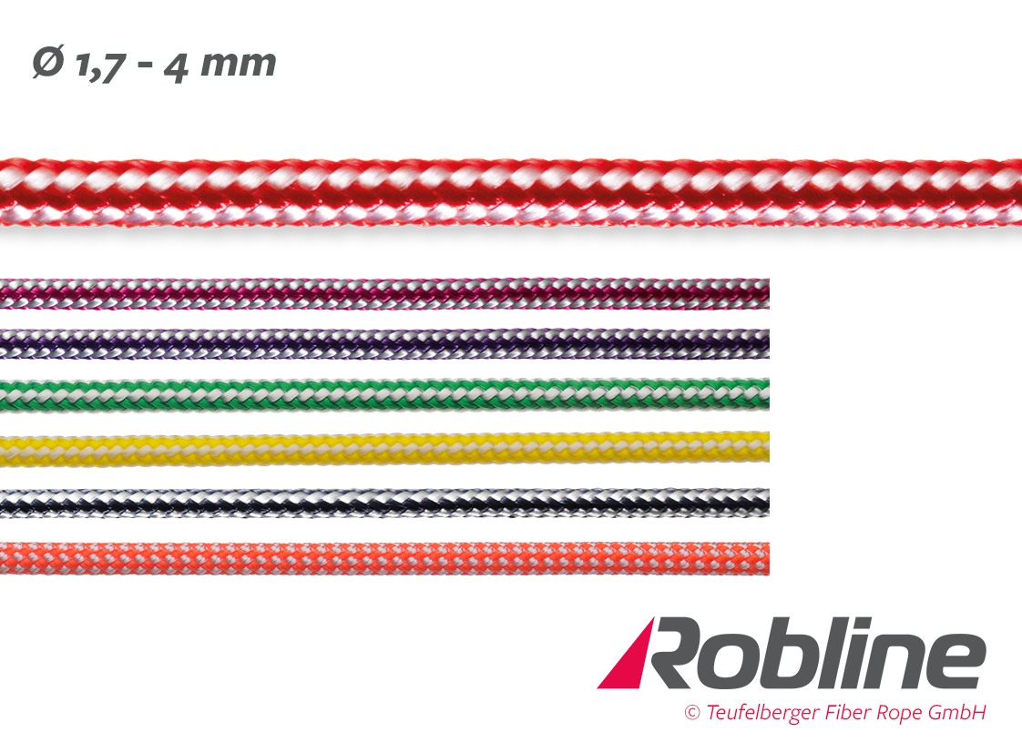 ROBLINE Dinghy Control, PES/Robtec 1.7mm white/red 1 ROBLINE Dinghy Control, PES/Robtec 1.7mm white/red